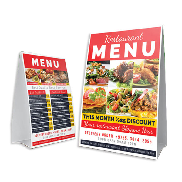 standing Resturant Menu